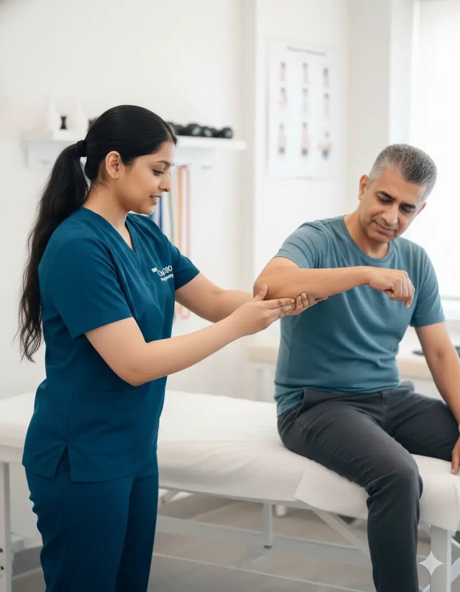 Hands-on Frozen Shoulder (Adhesive Capsulitis) rehabilitation at Curis 360 physiotherapy clinic, Bengaluru