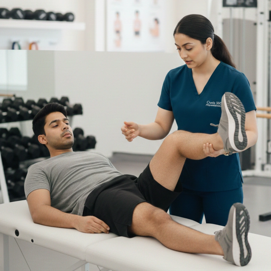 Ankle sprain physiotherapy rehabilitation at Curis 360 Bangalore — proprioception training and strengthening