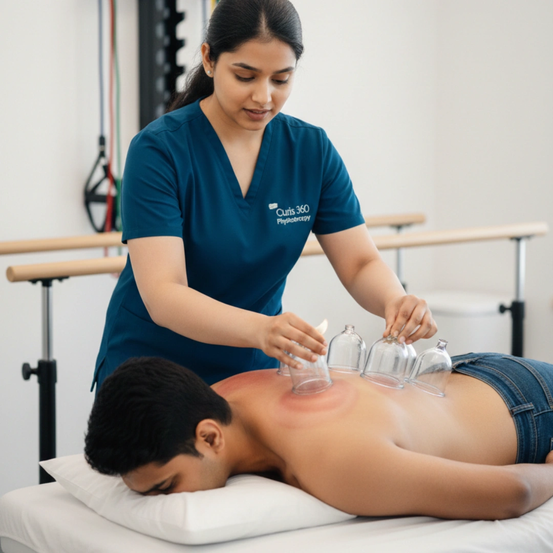 Medical cupping therapy session